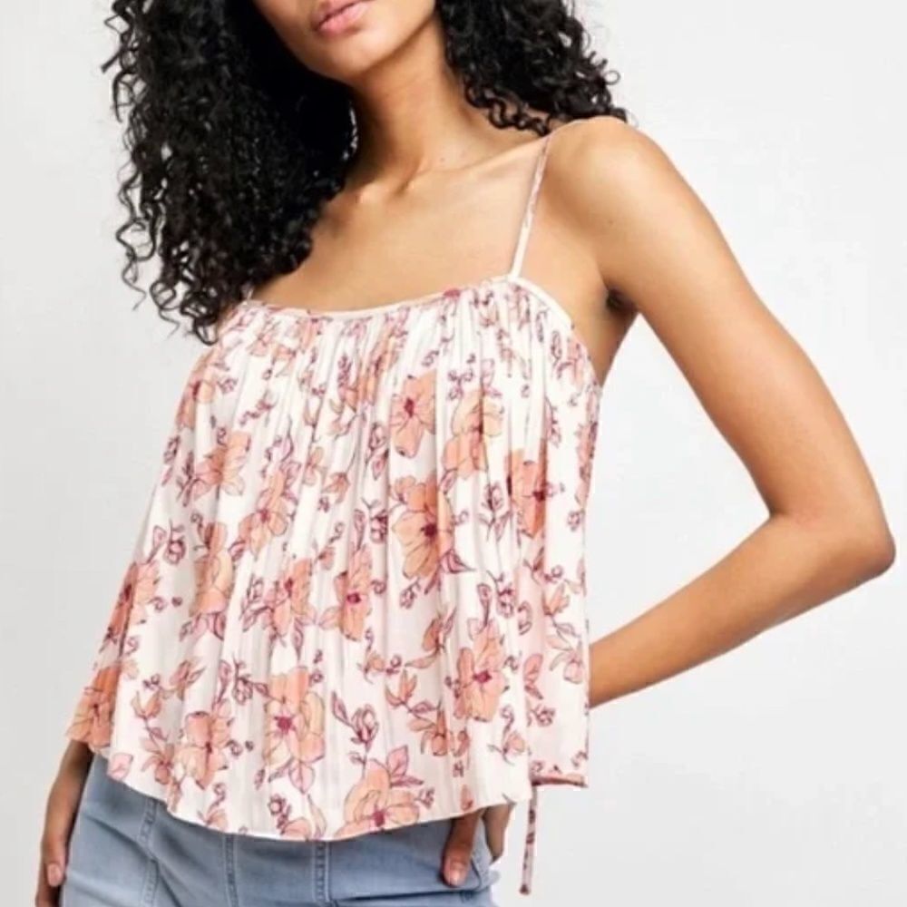 Free People Hot Take Printed Cami Ivory Combo Size M